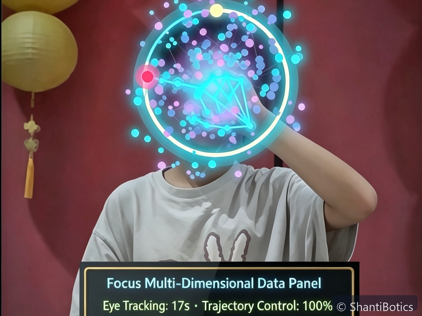 Gesture-interactive mixed-reality screen for perception training